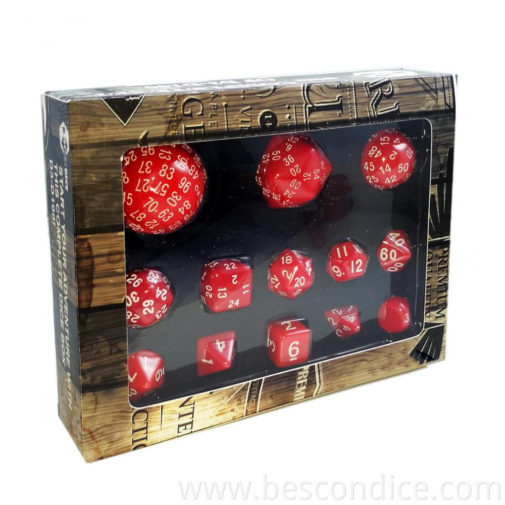 Complete Dice Set 13pcs D3 D100 1